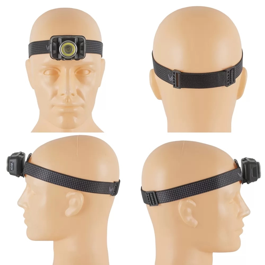 LED Dimming επαναφορτιζόμενο φακός κεφαλής με αισθητήρα και κόκκινο φωστικό LED/15W/5V IP66 430 γυαλιστερό 1800 mAh