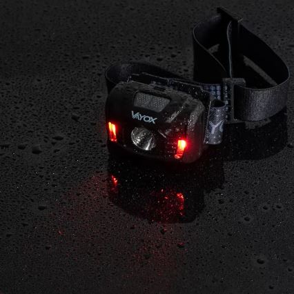 LED Dimming επαναφορτιζόμενο φακός κεφαλής με αισθητήρα και κόκκινο φωστικό LED/3W/5V IP66 100 γυαλιστερό 1200 mAh