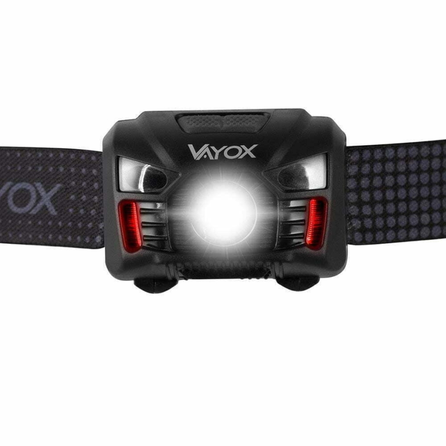 LED Dimming επαναφορτιζόμενο φακός κεφαλής με αισθητήρα και κόκκινο φωστικό LED/3W/5V IP66 100 γυαλιστερό 1200 mAh