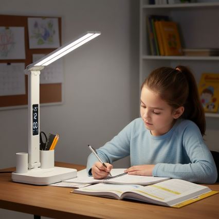 Επαναφορτιζόμενη επιτραπέζια λάμπα LED με ρύθμιση φωτεινότητας NOBLITE P LED/5W/5V 3000/4000/6000K 2200 mAh λευκή