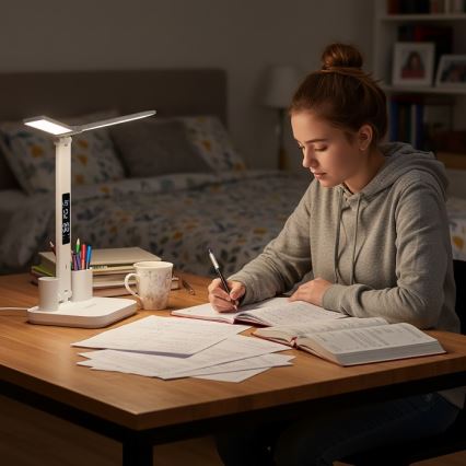 Επαναφορτιζόμενη επιτραπέζια λάμπα LED με ρύθμιση φωτεινότητας NOBLITE P LED/5W/5V 3000/4000/6000K 2200 mAh λευκή