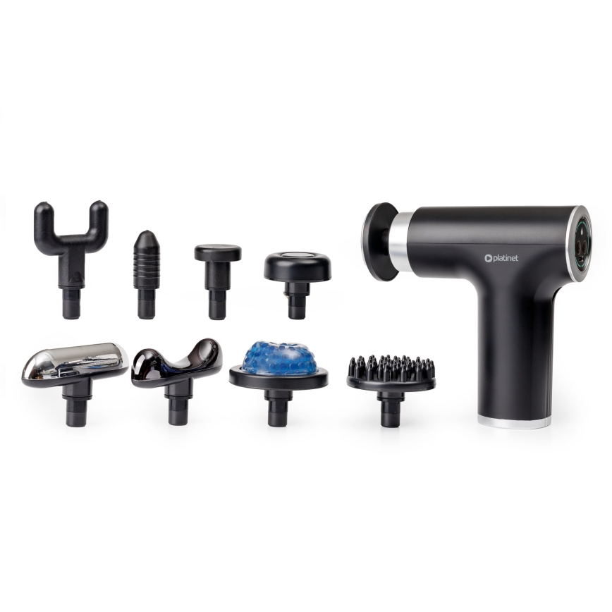 Επαναφορτιζόμενο πιστόλι μασάζ με 9 κεφαλές 25W/5V 1200 mAh