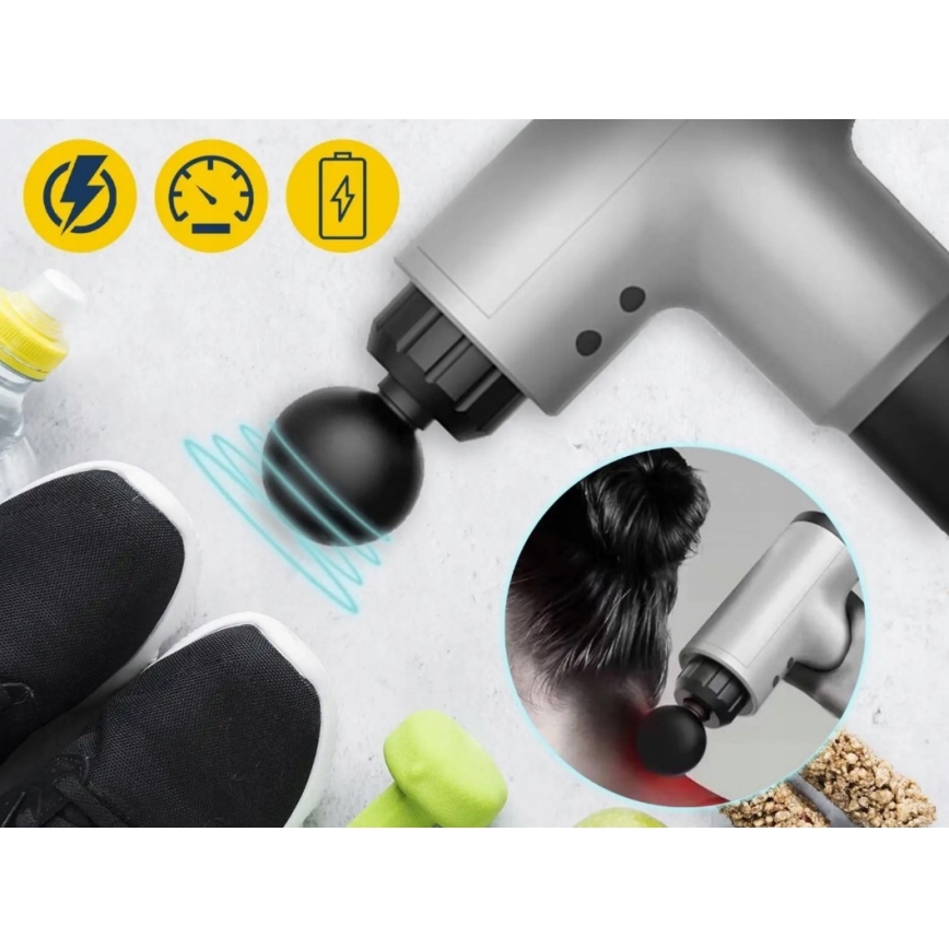 Επαναφορτιζόμενο πιστόλι μασάζ 20W/8,4V 1500 mAh