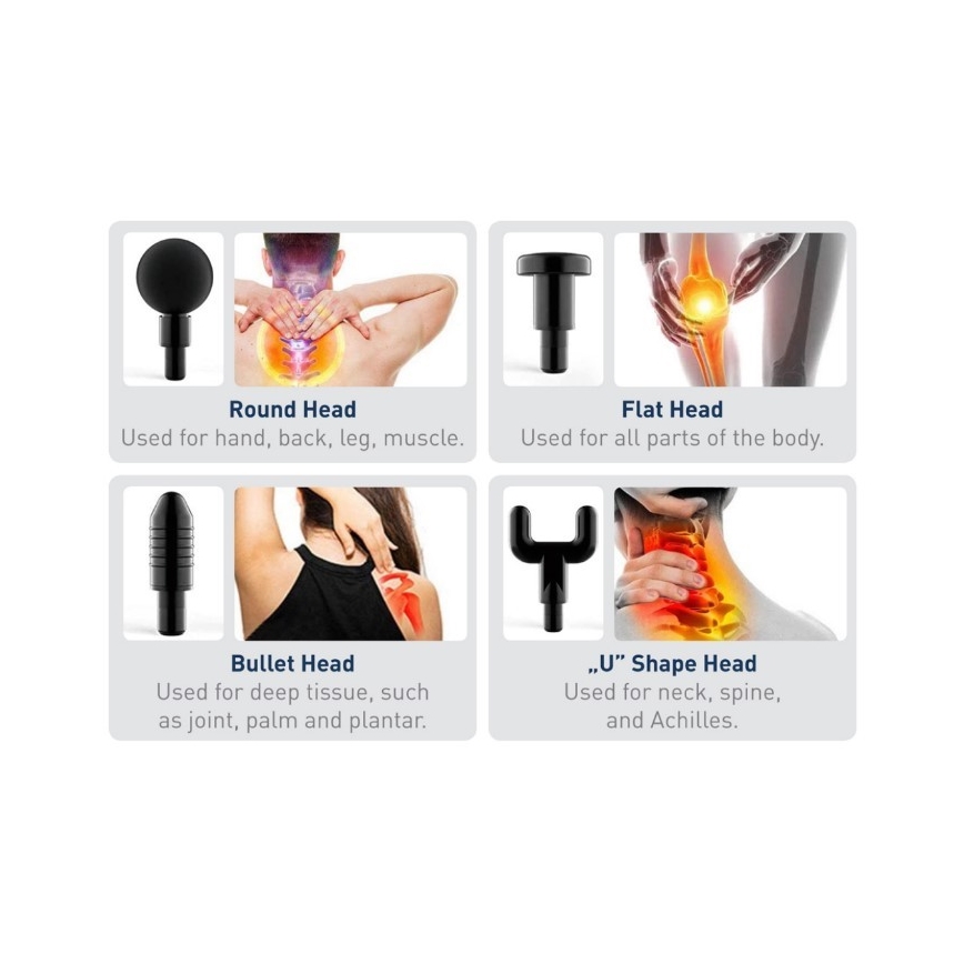 Επαναφορτιζόμενο πιστόλι μασάζ 20W/8,4V 1500 mAh