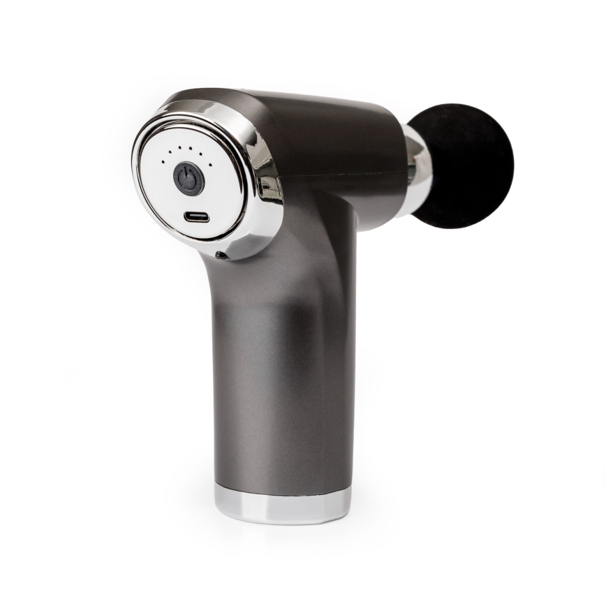 Επαναφορτιζόμενο πιστόλι μασάζ με 4 κεφαλές 25W/5V 1200 mAh