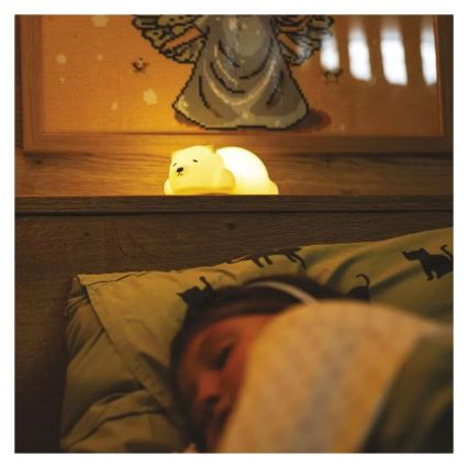 LED RGB επαναφορτιζόμενο νυχτερινό φωτάκι αφής LED/3,7V 1200 mAh αρκουδάκι