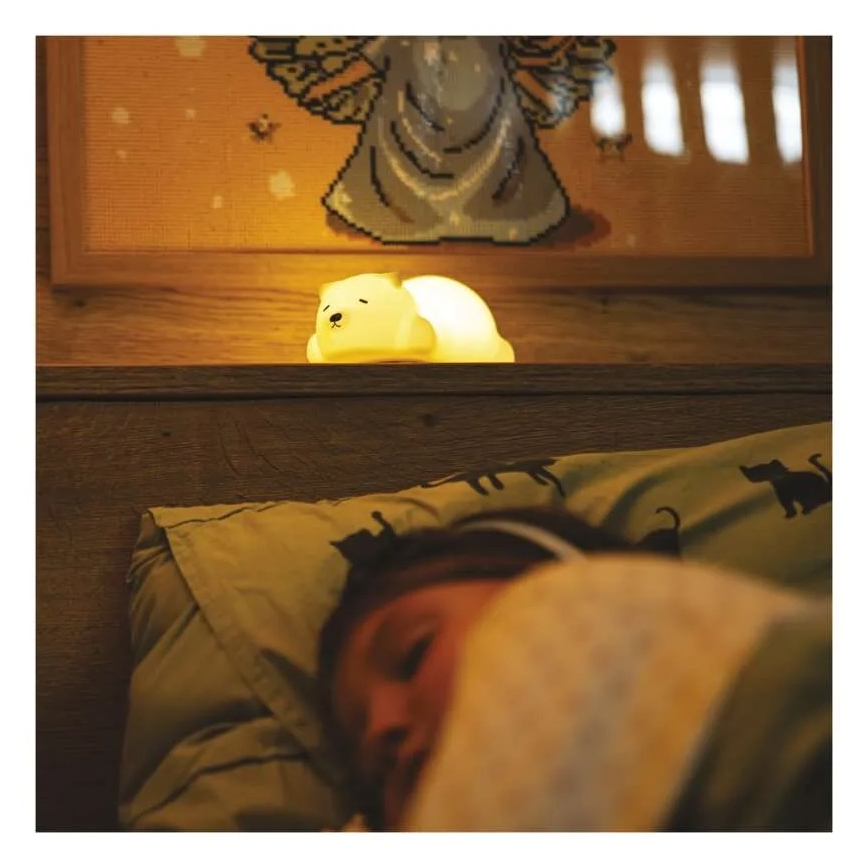 LED RGB επαναφορτιζόμενο νυχτερινό φωτάκι αφής LED/3,7V 1200 mAh αρκουδάκι