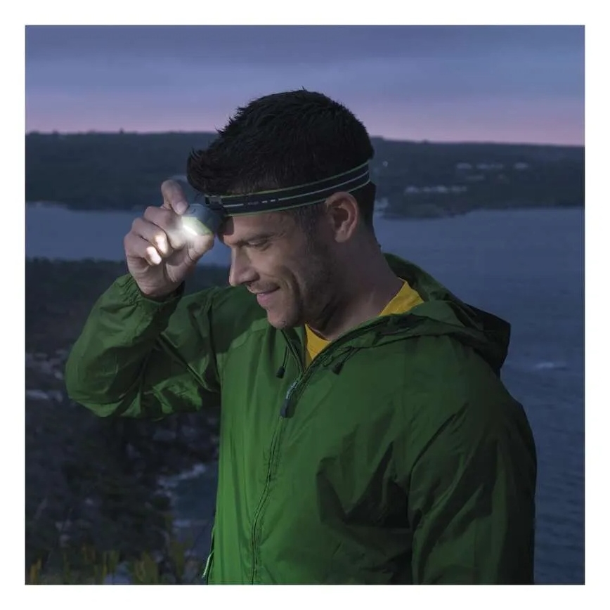 Επαναφορτιζόμενος φακός κεφαλής LED/USB 1600 mAh IPX6