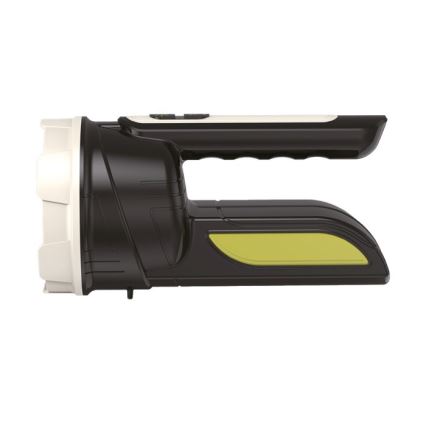 Επαναφορτιζόμενος φακός LED 2xLED/3W/5V 210 lm 1200 mAh μαύρος