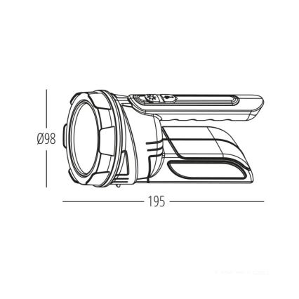 Επαναφορτιζόμενος φακός LED 2xLED/3W/5V 210 lm 1200 mAh μαύρος