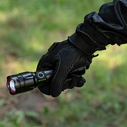 LED Dimming επαναφορτιζόμενο φακός με λειτουργία power bank LED/30W/5V IPX5 1060 γυαλιστερό 5000 mAh