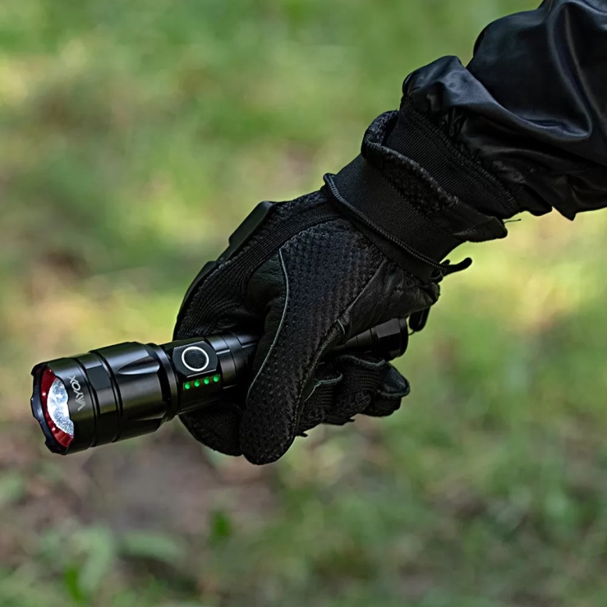 LED Dimming επαναφορτιζόμενο φακός με λειτουργία power bank LED/30W/5V IPX5 1060 γυαλιστερό 5000 mAh