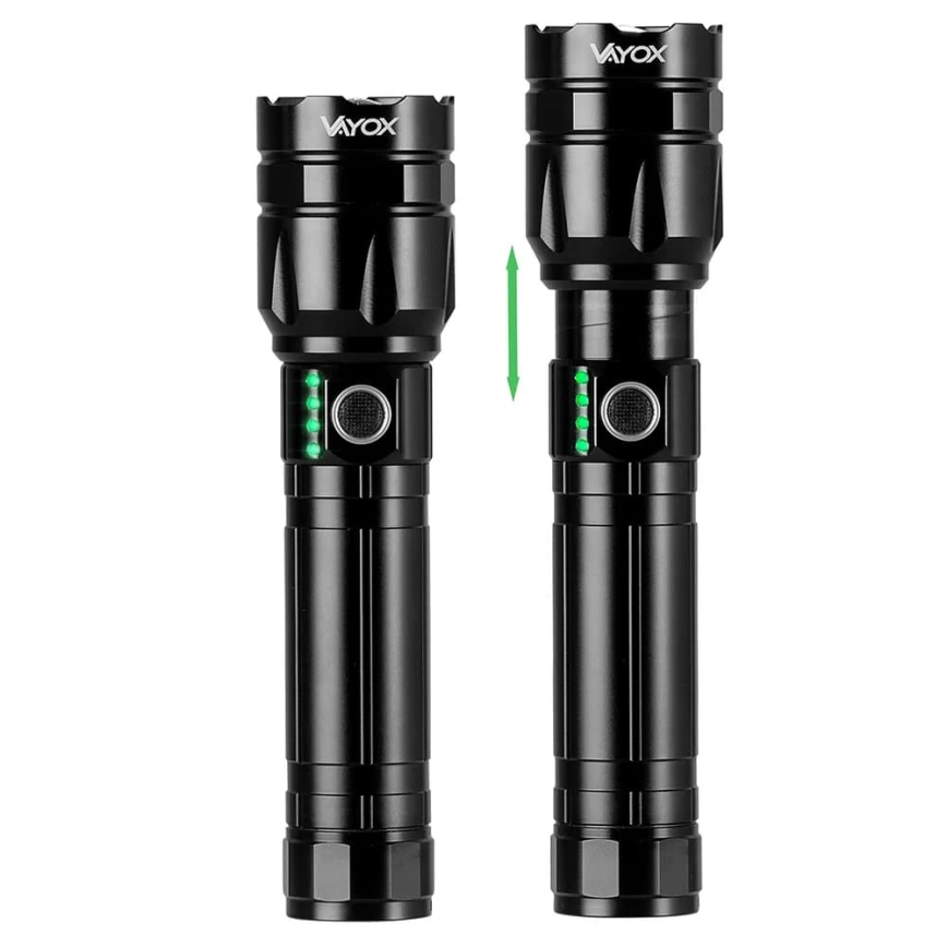 LED Dimming επαναφορτιζόμενο φακός με λειτουργία power bank LED/30W/5V IPX5 1060 γυαλιστερό 5000 mAh