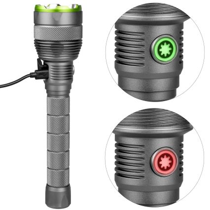 LED Dimming επαναφορτιζόμενο φακός με λειτουργία power bank LED/5V IPX7 10000 γυαλιστερό 2600 mAh