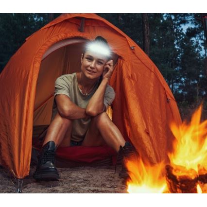 Επαναφορτιζόμενος LED φακός κεφαλής 2xLED/5V 180 lm 900 mAh μαύρος