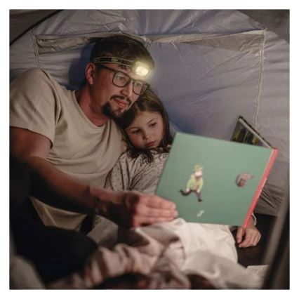 Επαναφορτιζόμενος LED φακός κεφαλής — USB φόρτιση, IP43, 800 mAh