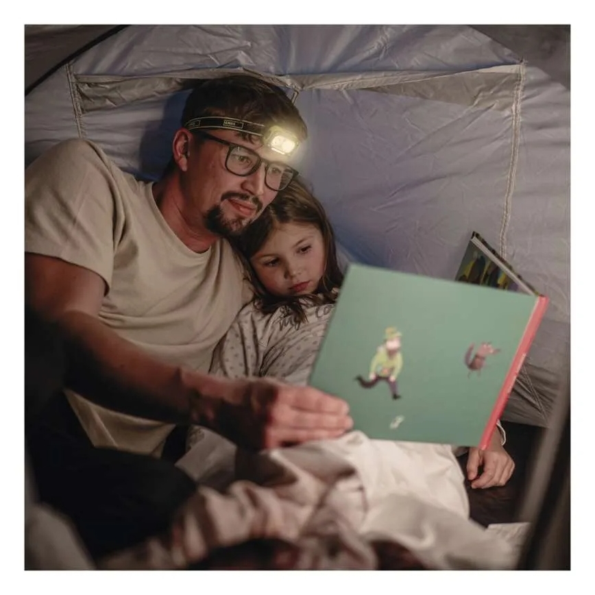 Επαναφορτιζόμενος LED φακός κεφαλής — USB φόρτιση, IP43, 800 mAh