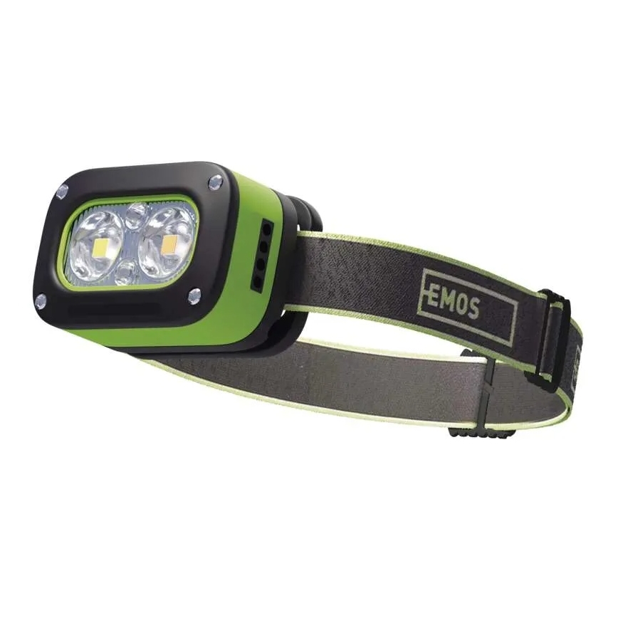 Επαναφορτιζόμενος LED φακός κεφαλής — USB φόρτιση, IP43, 800 mAh