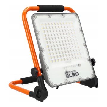 Επαναφορτιζόμενος LED προβολέας με τρίποδο LED/100W/3,2V 5000K 5000 mAh IP65 πορτοκαλί