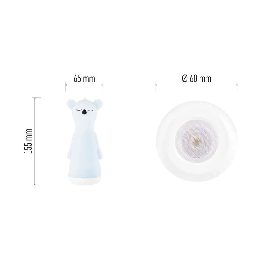 Επαναφορτιζόμενος παιδικός φακός LED με ρύθμιση φωτεινότητας και νυχτερινό φως 2 σε 1 LED/3,7V 1200 mAh