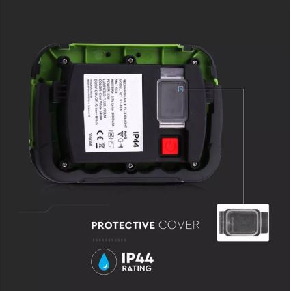 Επαναφορτιζόμενος προβολέας LED SAMSUNG CHIP LED/10W/3,7V IP44 4000K 3600 mAh πράσινο