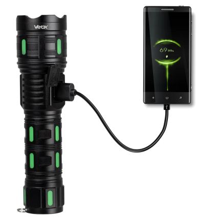 Ρυθμιζόμενος επαναφορτιζόμενος φακός LED με λειτουργία powerbank LED/20W/5V IP44 1200 lm 5000 mAh