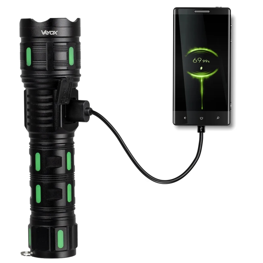 Ρυθμιζόμενος επαναφορτιζόμενος φακός LED με λειτουργία powerbank LED/20W/5V IP44 1200 lm 5000 mAh