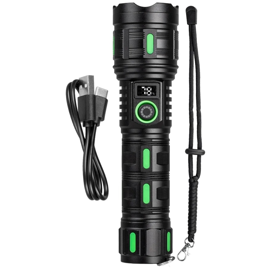 Ρυθμιζόμενος επαναφορτιζόμενος φακός LED με λειτουργία powerbank LED/20W/5V IP44 1200 lm 5000 mAh