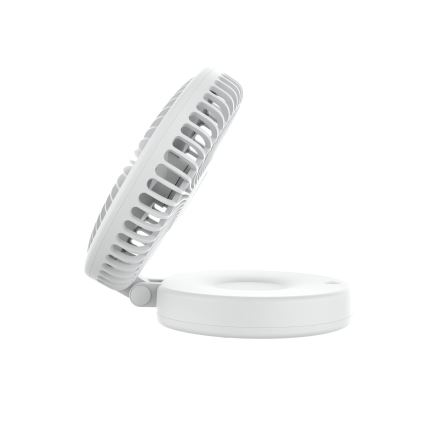 Επαναφορτιζόμενος επιτραπέζιος ανεμιστήρας 10W/5V 2400 mAh λευκός