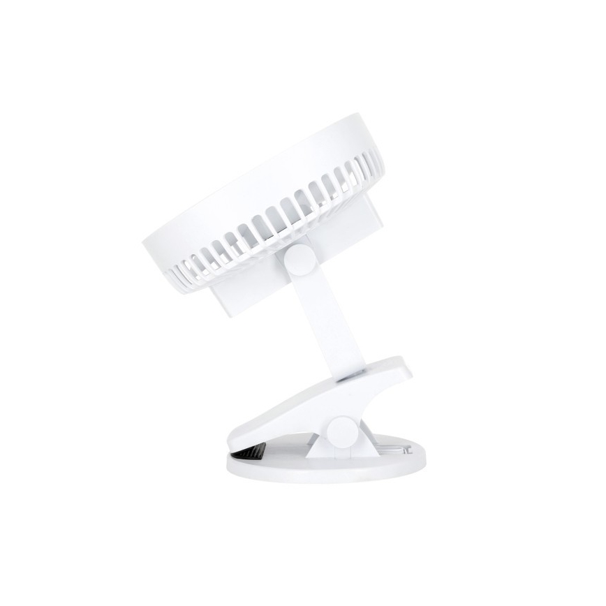 Επαναφορτιζόμενος επιτραπέζιος ανεμιστήρας με κλιπ VIENTO 6W/5V 2000 mAh λευκός
