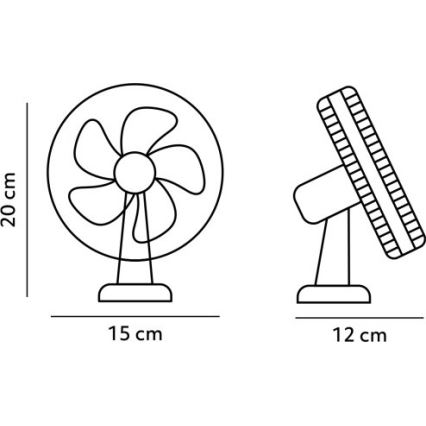 Επαναφορτιζόμενος επιτραπέζιος ανεμιστήρας με κλιπ VIENTO 6W/5V 2000 mAh μαύρος
