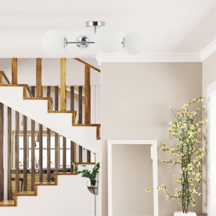 Επιφανειακά τοποθετούμενος πολυέλαιος MADDIE 4xE14/5W/230V γυαλιστερό χρώμιο