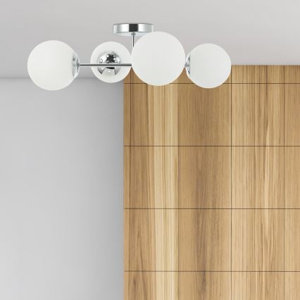 Επιφανειακά τοποθετούμενος πολυέλαιος MADDIE 4xE14/5W/230V γυαλιστερό χρώμιο