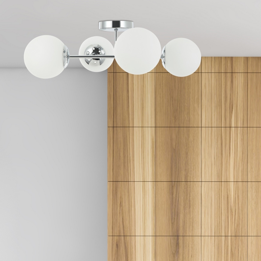 Επιφανειακά τοποθετούμενος πολυέλαιος MADDIE 4xE14/5W/230V γυαλιστερό χρώμιο