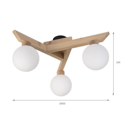 Επιφανειακό φωτιστικό οροφής ANTONIO 3xG9/5W/230V δρυς/λευκό