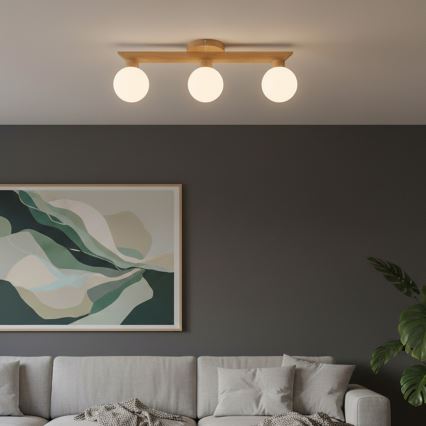 Επιφανειακό φωτιστικό οροφής ANTONIO 3xG9/5W/230V δρυς/λευκό