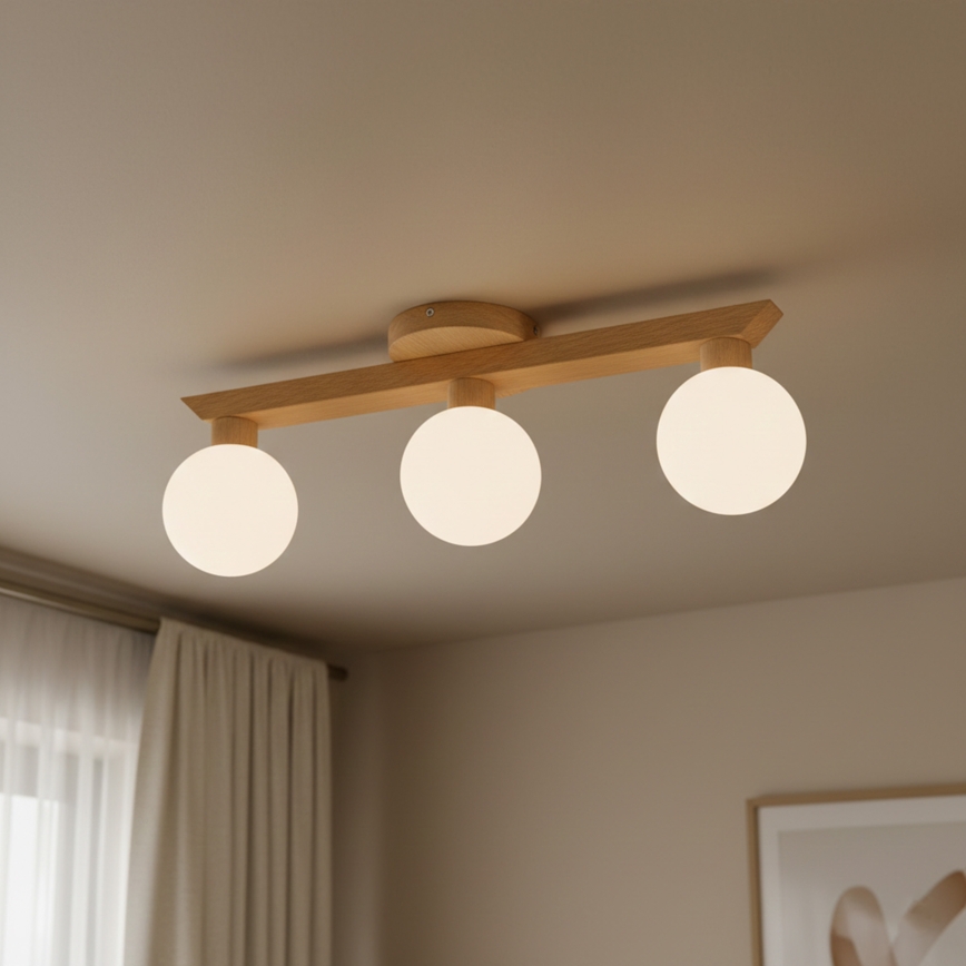 Επιφανειακό φωτιστικό οροφής ANTONIO 3xG9/5W/230V δρυς/λευκό