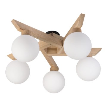 Επιφανειακό φωτιστικό οροφής ANTONIO 5xG9/5W/230V δρυς/λευκό