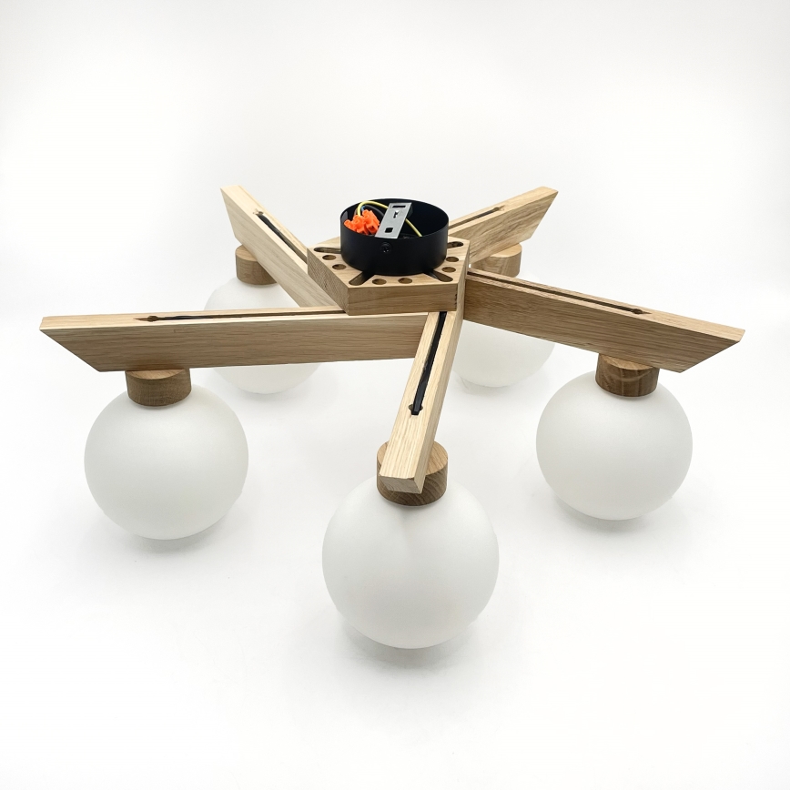 Επιφανειακό φωτιστικό οροφής ANTONIO 5xG9/5W/230V δρυς/λευκό