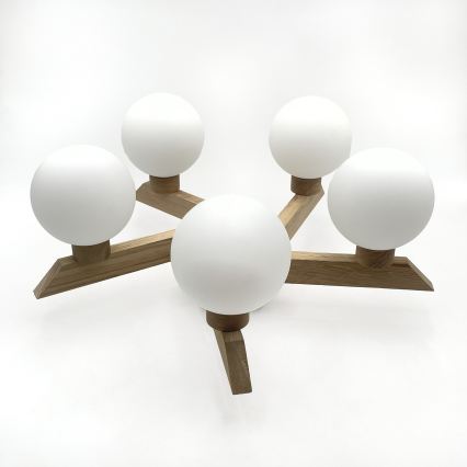 Επιφανειακό φωτιστικό οροφής ANTONIO 5xG9/5W/230V δρυς/λευκό