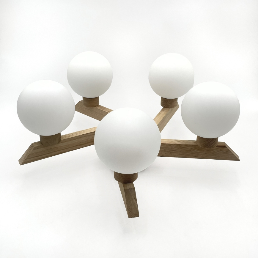 Επιφανειακό φωτιστικό οροφής ANTONIO 5xG9/5W/230V δρυς/λευκό