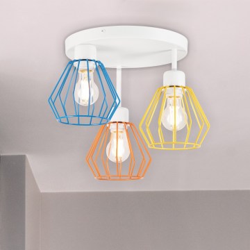 Επιφανειακό φωτιστικό οροφής AUDREY 3xE27/60W/230V πολύχρωμο