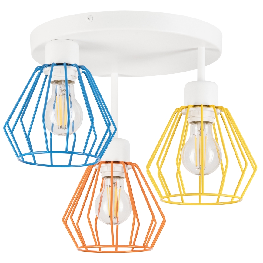 Επιφανειακό φωτιστικό οροφής AUDREY 3xE27/60W/230V πολύχρωμο