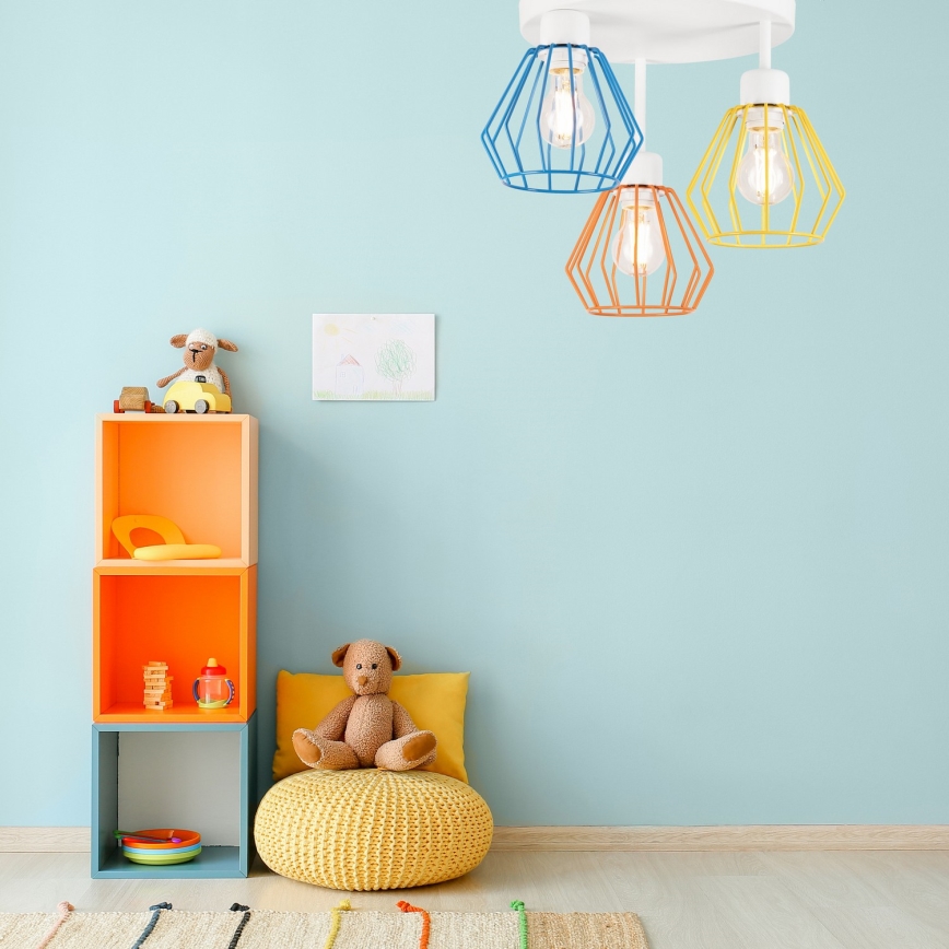 Επιφανειακό φωτιστικό οροφής AUDREY 3xE27/60W/230V πολύχρωμο