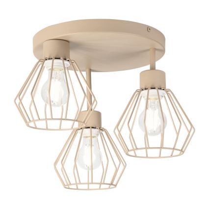 Επιφανειακό φωτιστικό οροφής AUDREY 3xE27/60W/230V μπεζ