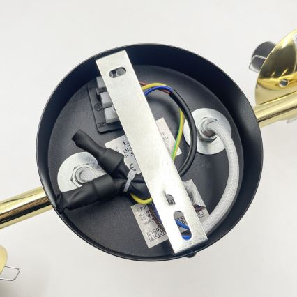Επιφανειακό φωτιστικό οροφής AURIS 5xE14/15W/230V χρυσό/καπνιστό μαύρο/μπεζ