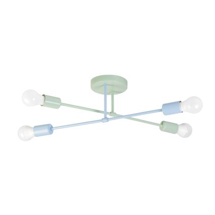 Επιφανειακό φωτιστικό οροφής CAMBRIDGE 4xE27/15W/230V πράσινο/μπλε