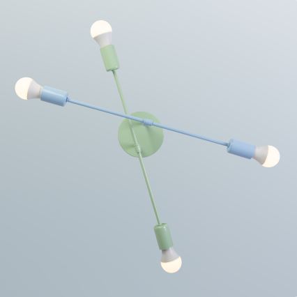 Επιφανειακό φωτιστικό οροφής CAMBRIDGE 4xE27/15W/230V πράσινο/μπλε