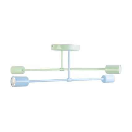 Επιφανειακό φωτιστικό οροφής CAMBRIDGE 4xE27/15W/230V πράσινο/μπλε