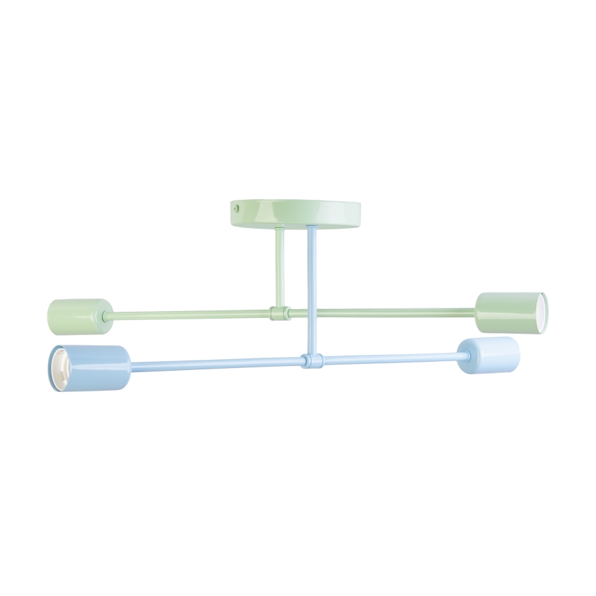 Επιφανειακό φωτιστικό οροφής CAMBRIDGE 4xE27/15W/230V πράσινο/μπλε